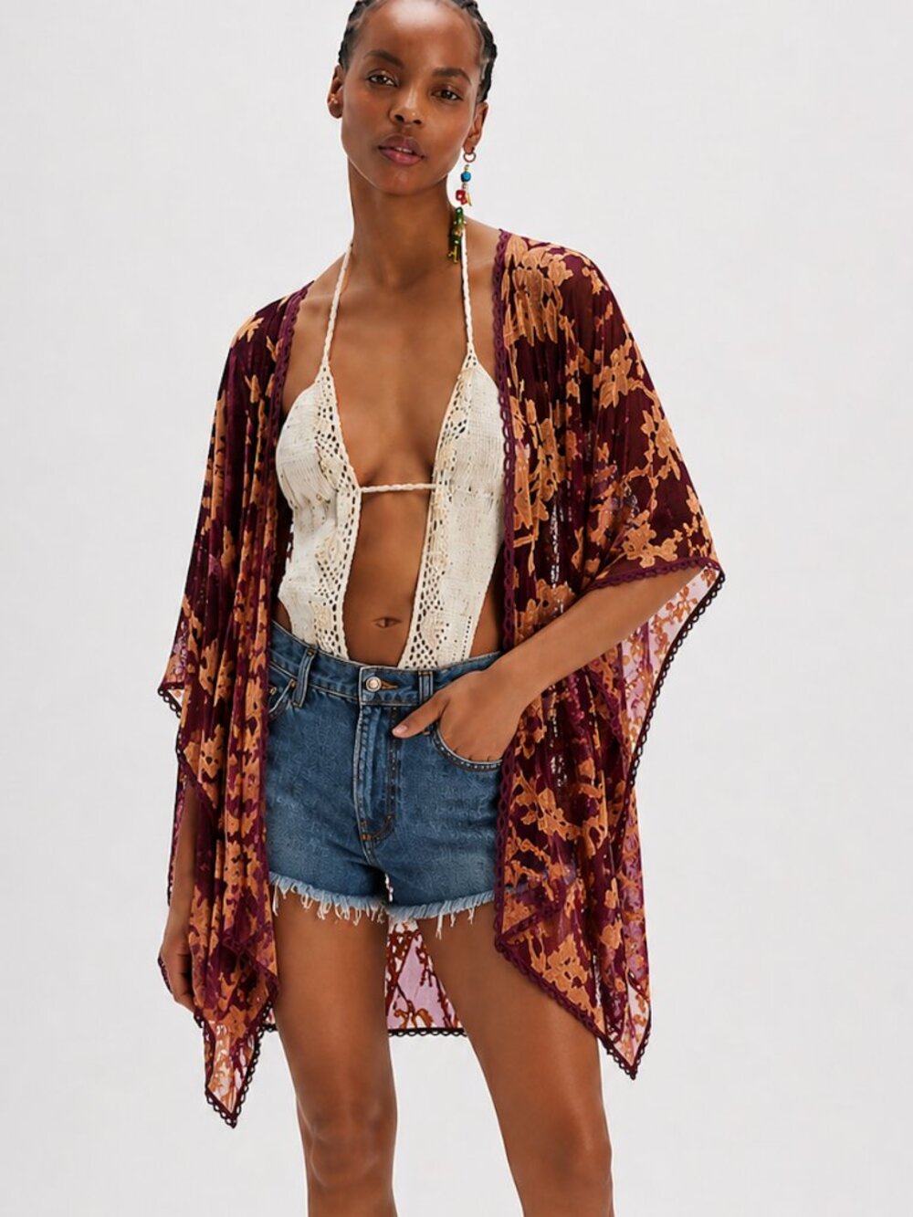 NATURAL LIFE BURNOUT KIMONO